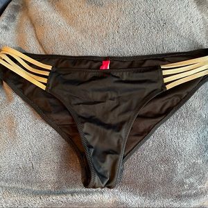 Victoria’s Secret Gold and Black Bikini Bottoms M